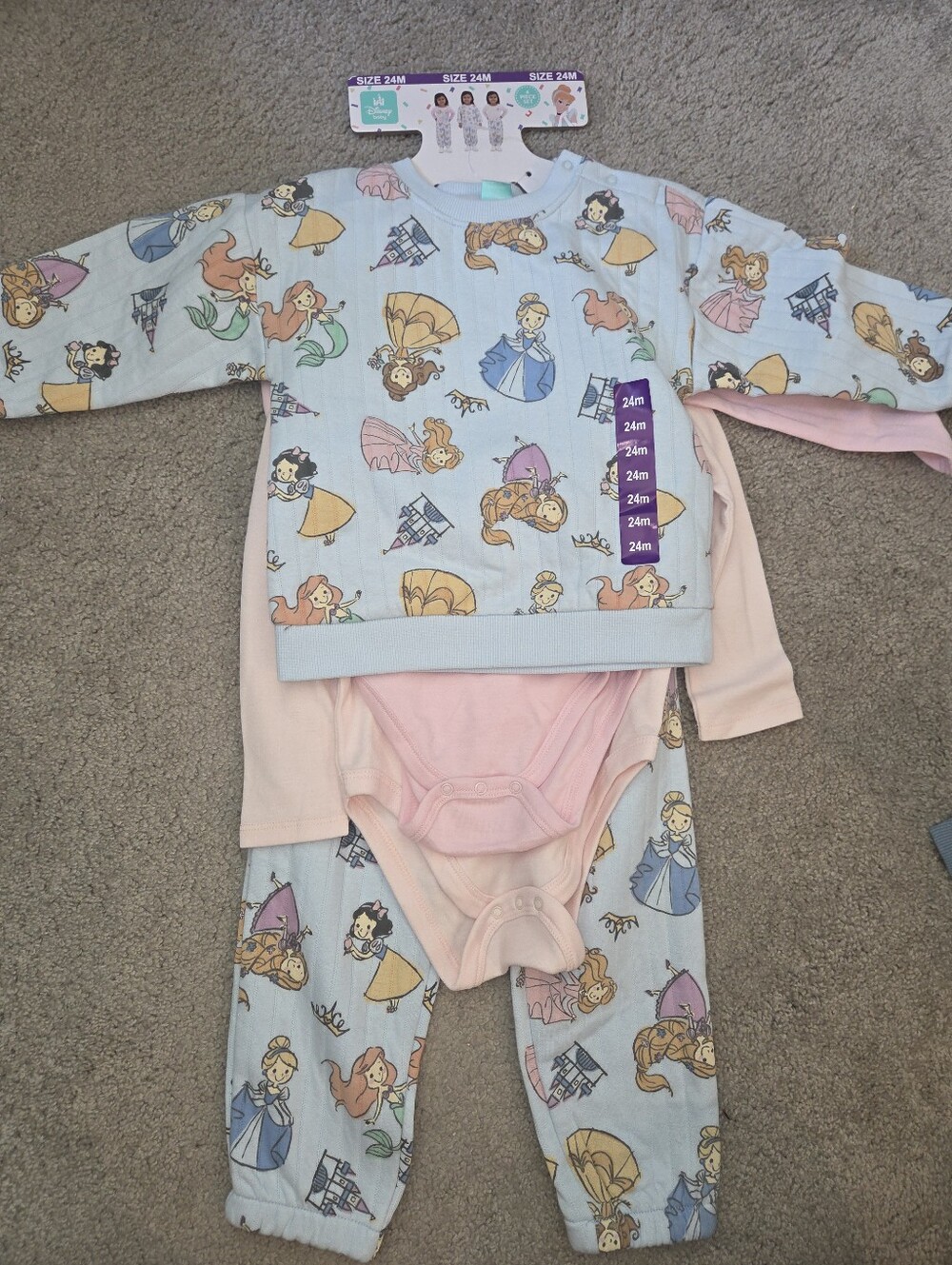 Disney Baby 4 piece ribbed set, Disney Princess